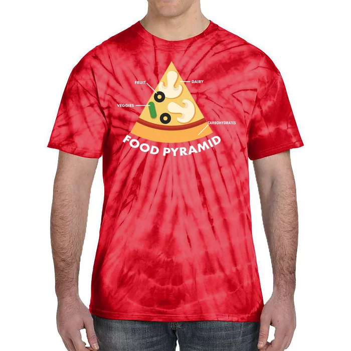 Funny Pizza Food Pyramid Tie-Dye T-Shirt