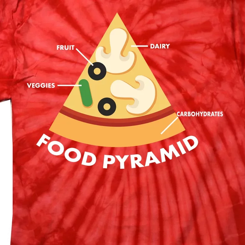 Funny Pizza Food Pyramid Tie-Dye T-Shirt