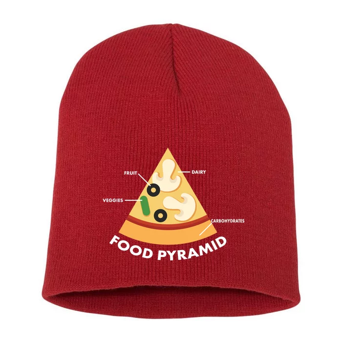 Funny Pizza Food Pyramid Short Acrylic Beanie