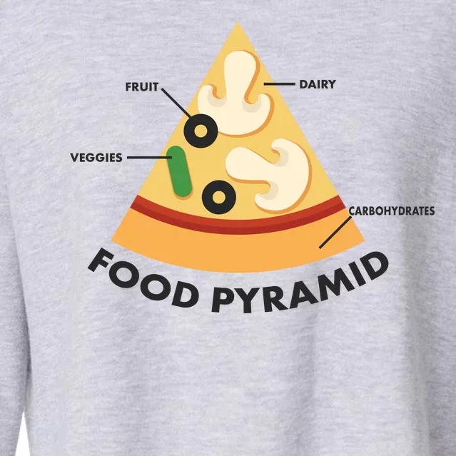 Funny Pizza Food Pyramid Cropped Pullover Crew