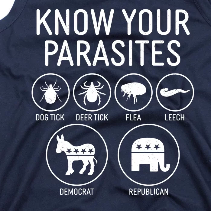 Funny Political Meme Know Your Parasites Tank Top