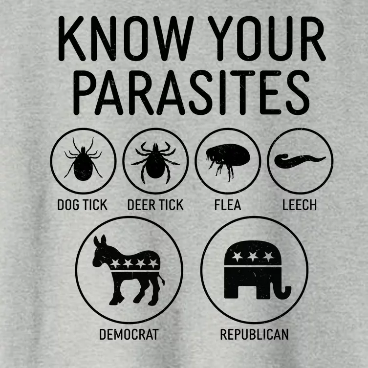 Funny Political Meme Know Your Parasites Women's Crop Top Tee