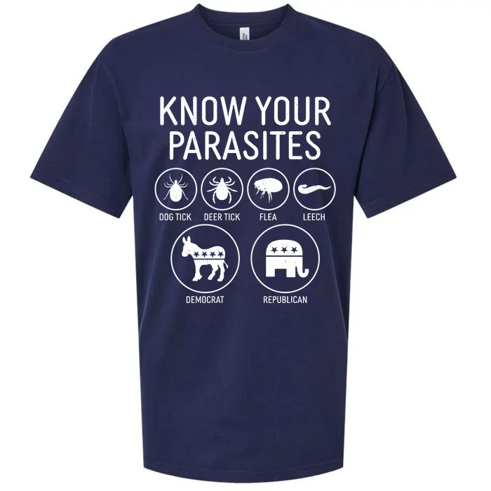 Funny Political Meme Know Your Parasites Sueded Cloud Jersey T-Shirt