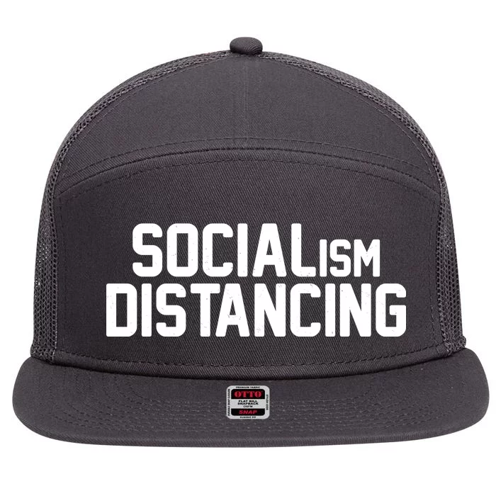 Funny Political Socialism Distancing 7 Panel Mesh Trucker Snapback Hat