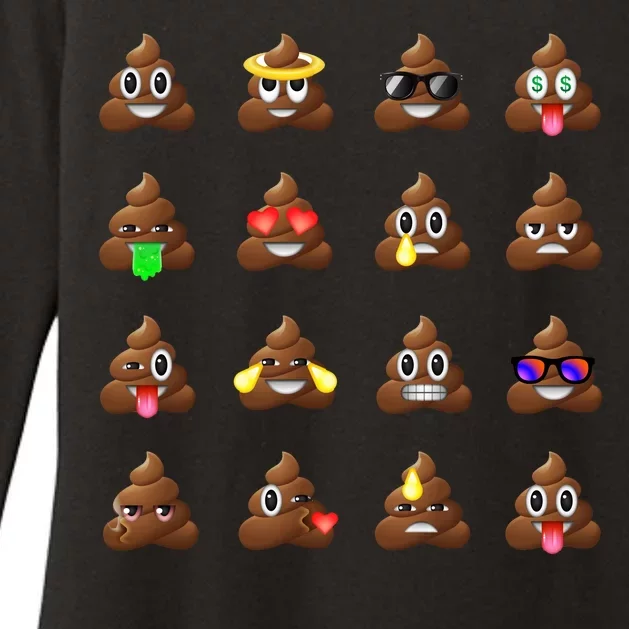 Funny Poop Emoji's Smiley Womens CVC Long Sleeve Shirt