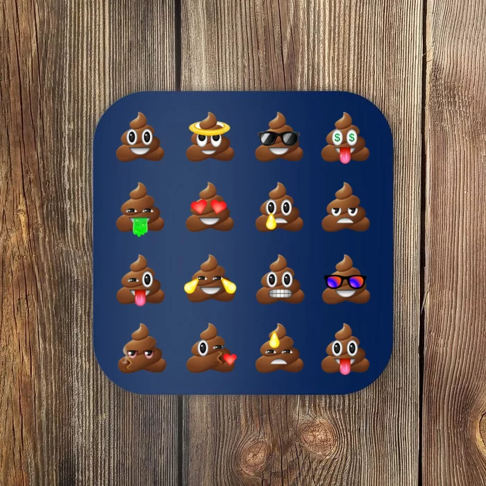 Funny Poop Emoji's Smiley Coaster