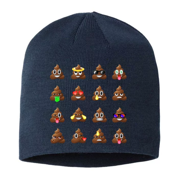 Funny Poop Emoji's Smiley 8 1/2in Sustainable Knit Beanie