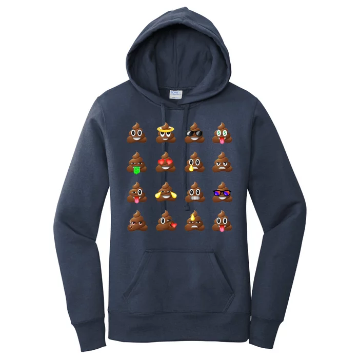 Funny Poop Emoji's Smiley Women's Pullover Hoodie