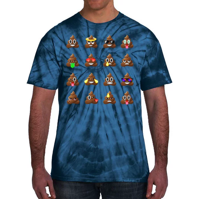 Funny Poop Emoji's Smiley Tie-Dye T-Shirt