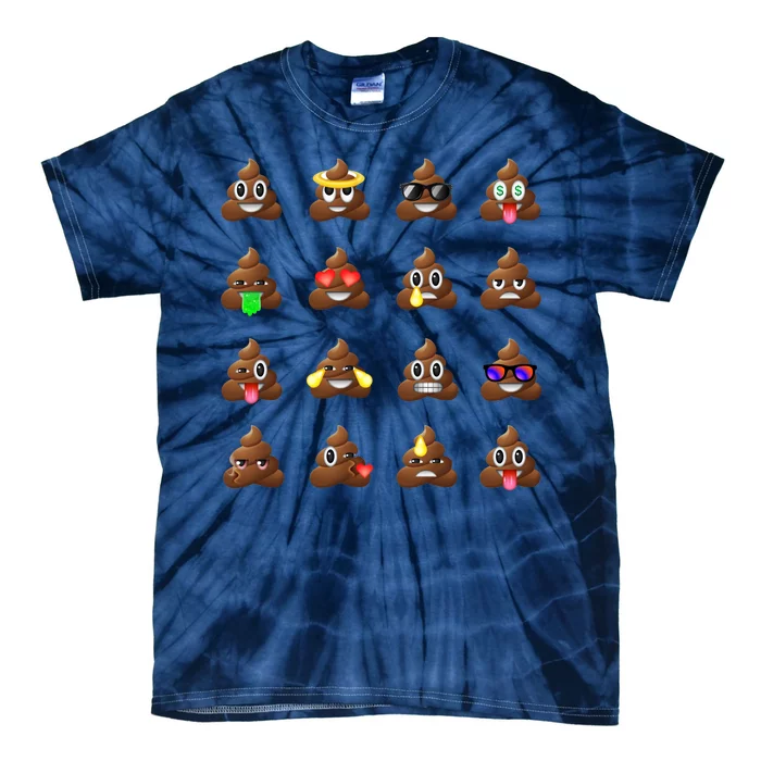 Funny Poop Emoji's Smiley Tie-Dye T-Shirt