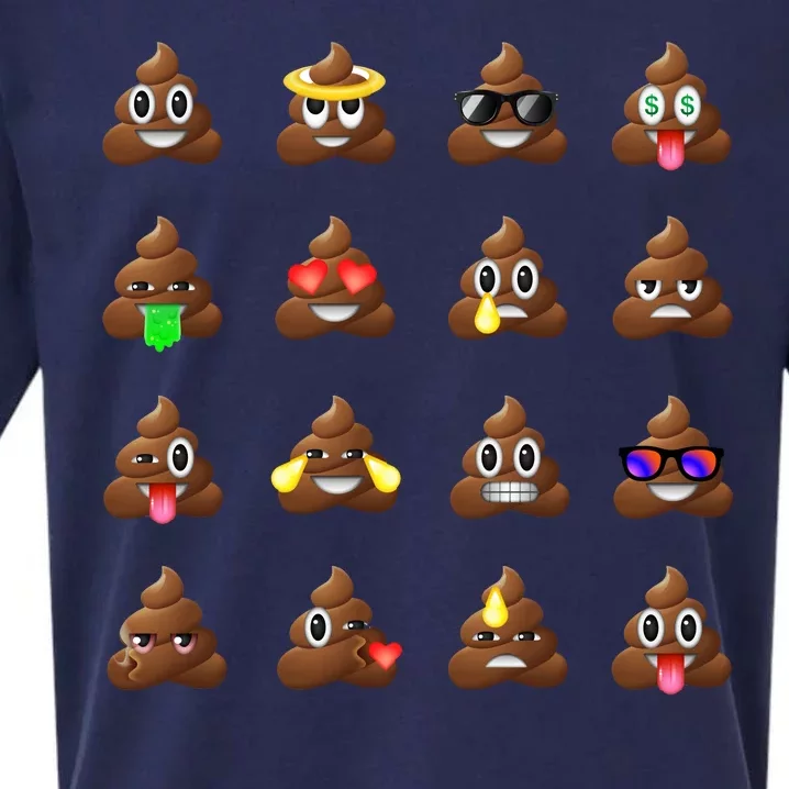 Funny Poop Emoji's Smiley Sueded Cloud Jersey T-Shirt