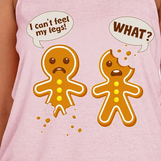 Funny Poor Gingerbread Christmas Cookies Women's Knotted Racerback Tank