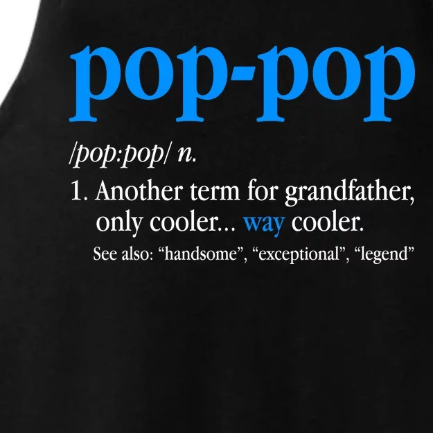 Funny Pop Pop Definition Cool Fathers Day Ladies Tri-Blend Wicking Tank