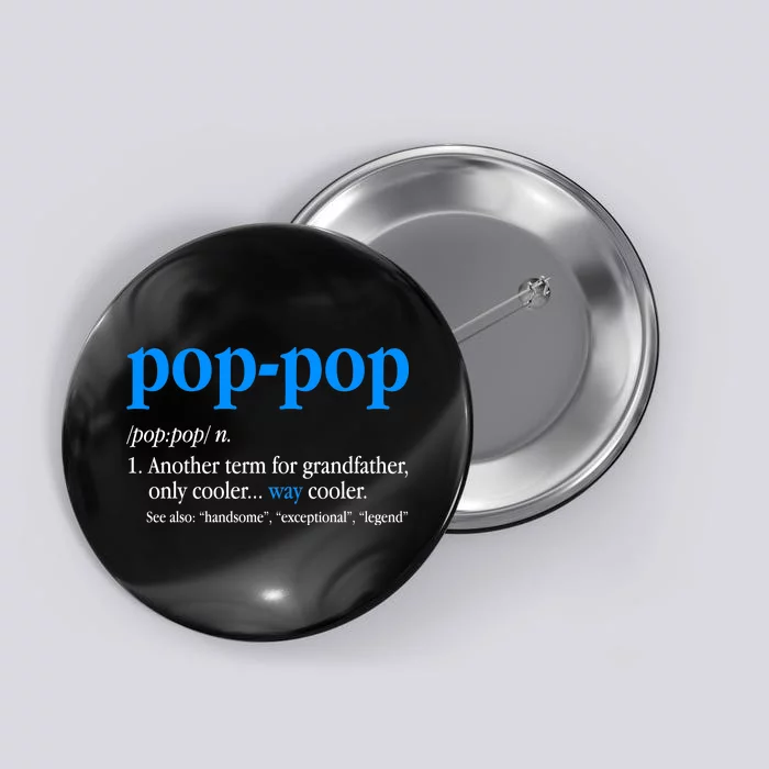 Funny Pop Pop Definition Cool Fathers Day Button