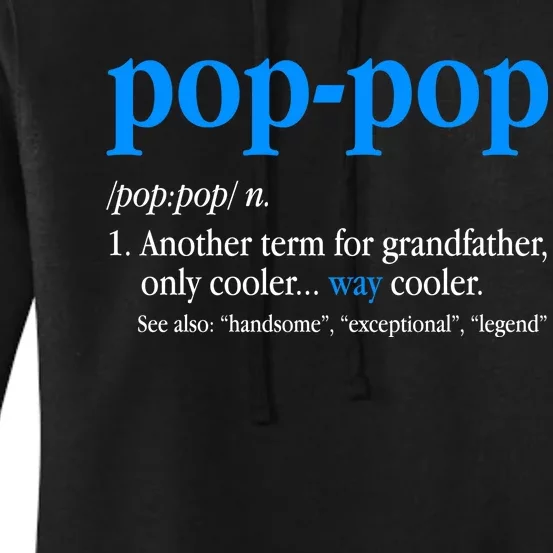 Funny Pop Pop Definition Cool Fathers Day Women's Pullover Hoodie