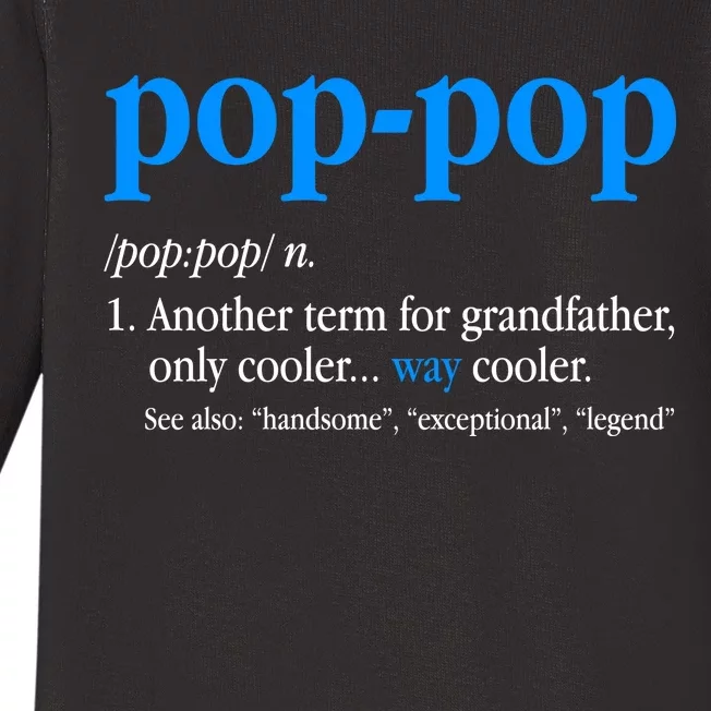 Funny Pop Pop Definition Cool Fathers Day Baby Long Sleeve Bodysuit