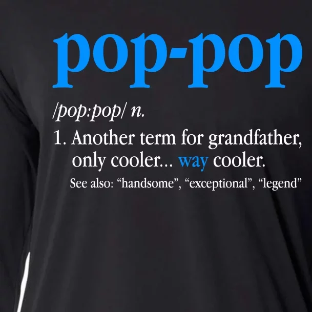 Funny Pop Pop Definition Cool Fathers Day Cooling Performance Long Sleeve Crew