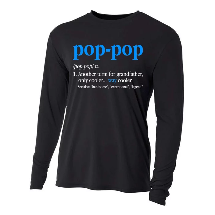 Funny Pop Pop Definition Cool Fathers Day Cooling Performance Long Sleeve Crew