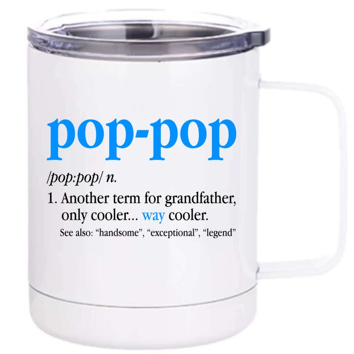 Funny Pop Pop Definition Cool Fathers Day Front & Back 12oz Stainless Steel Tumbler Cup