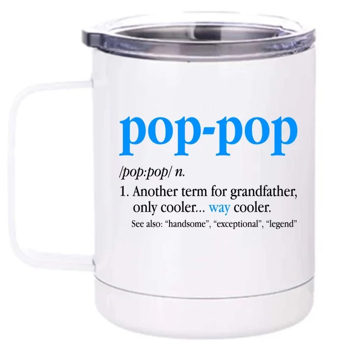 Funny Pop Pop Definition Cool Fathers Day Front & Back 12oz Stainless Steel Tumbler Cup