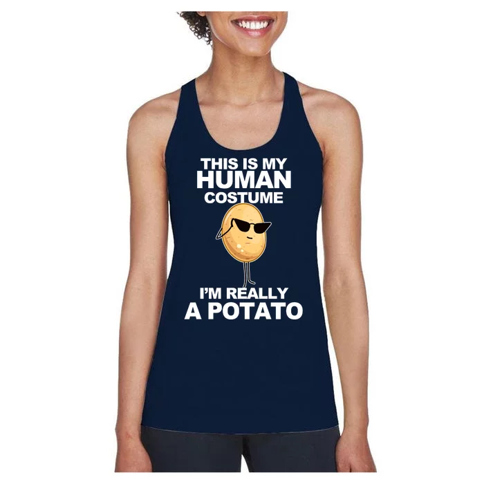 Funny Potato This Is My Human Costume Women's Racerback Tank