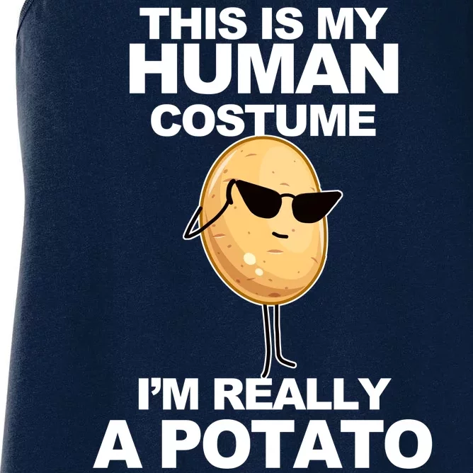 Funny Potato This Is My Human Costume Women's Racerback Tank