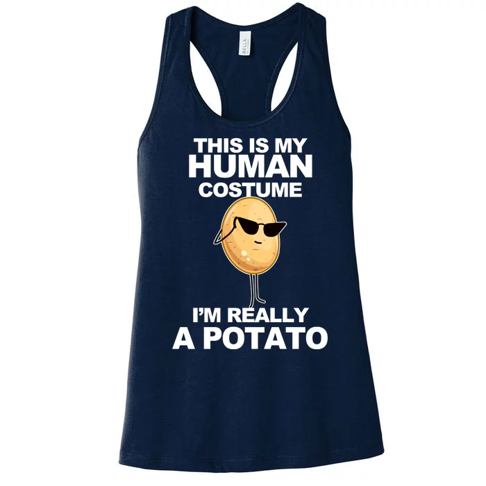 Funny Potato This Is My Human Costume Women's Racerback Tank