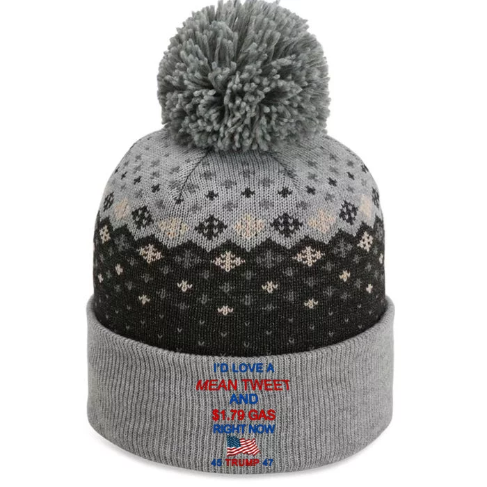 Funny Pro Trump Supporter I'd Love A Mean Tweet Gas Prices The Baniff Cuffed Pom Beanie