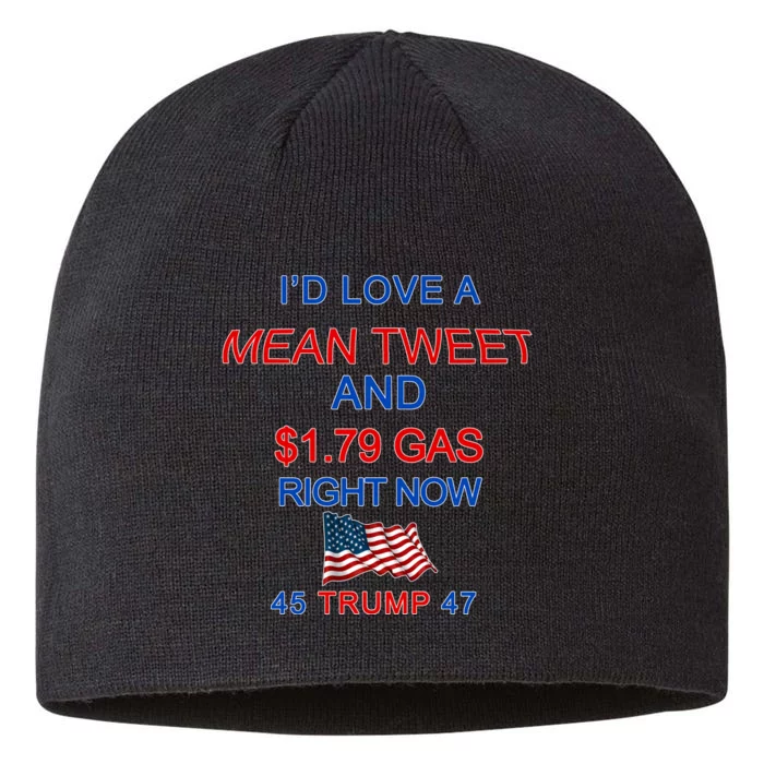 Funny Pro Trump Supporter I'd Love A Mean Tweet Gas Prices 8 1/2in Sustainable Knit Beanie