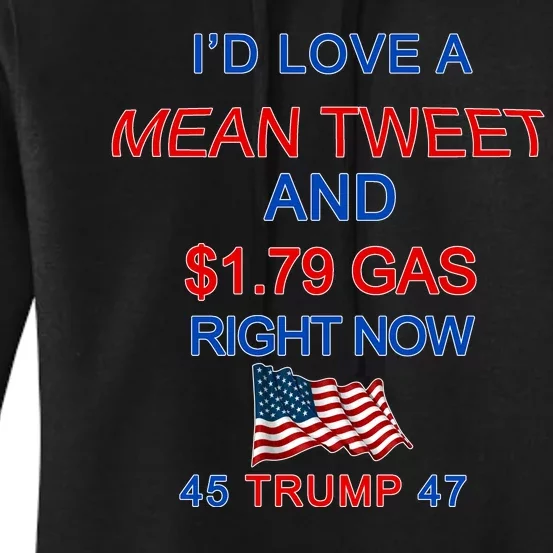 Funny Pro Trump Supporter I'd Love A Mean Tweet Gas Prices Women's Pullover Hoodie