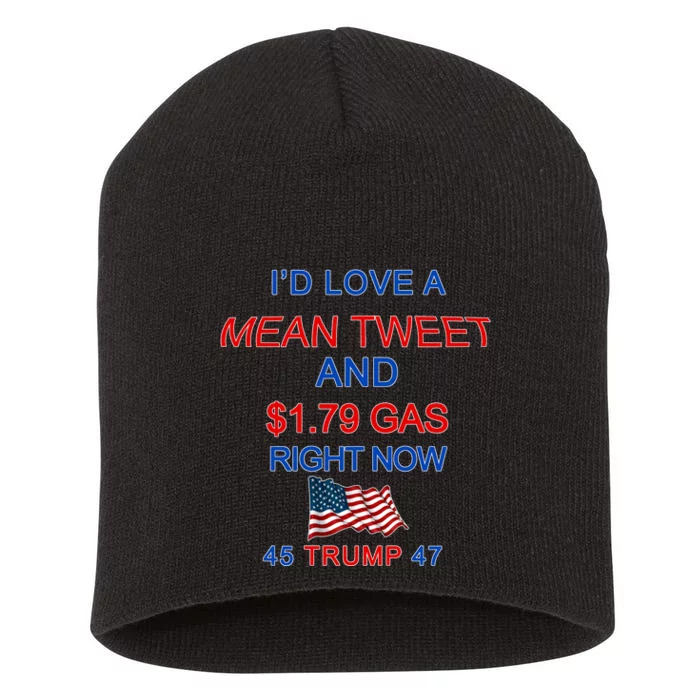 Funny Pro Trump Supporter I'd Love A Mean Tweet Gas Prices Short Acrylic Beanie