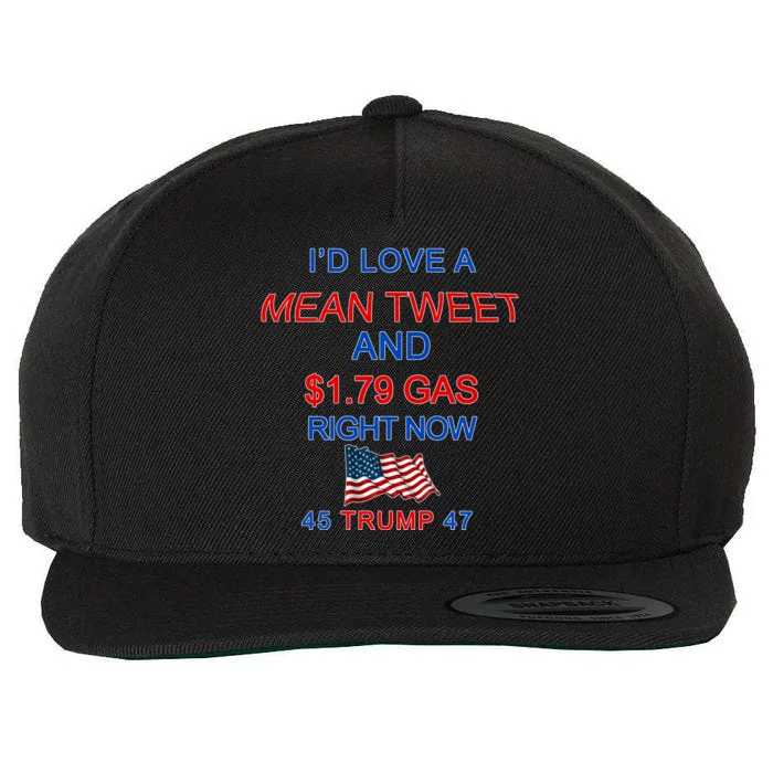 Funny Pro Trump Supporter I'd Love A Mean Tweet Gas Prices Wool Snapback Cap