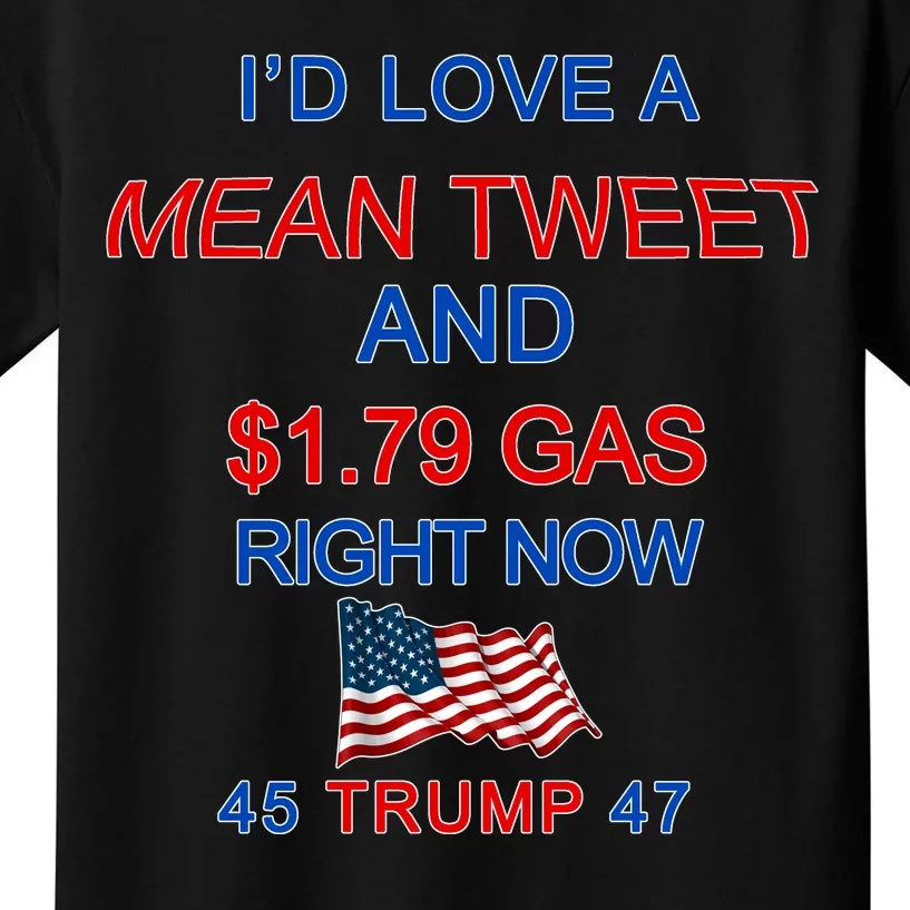 Funny Pro Trump Supporter I'd Love A Mean Tweet Gas Prices Kids T-Shirt