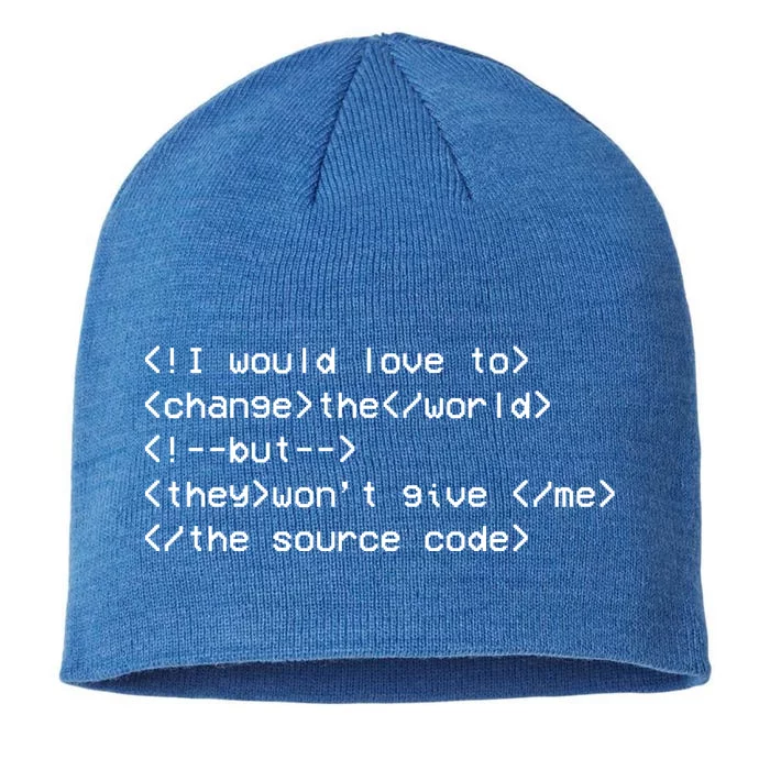 Funny Programmer Change The World 8 1/2in Sustainable Knit Beanie