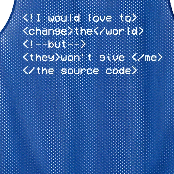 Funny Programmer Change The World Mesh Reversible Basketball Jersey Tank