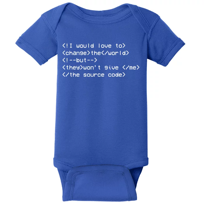 Funny Programmer Change The World Baby Bodysuit