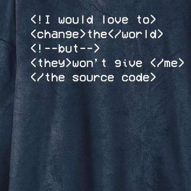 Funny Programmer Change The World Hooded Wearable Blanket