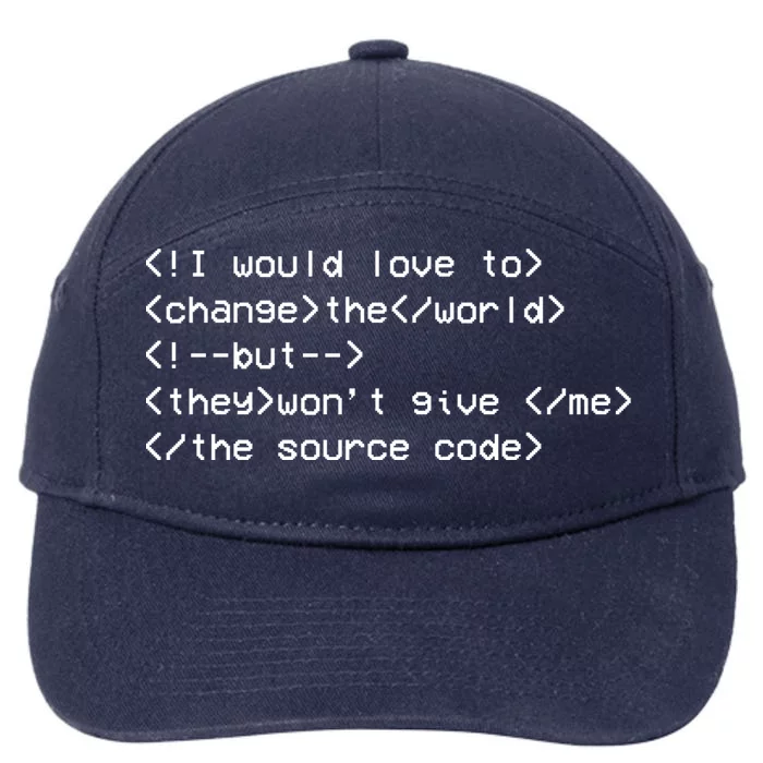 Funny Programmer Change The World 7-Panel Snapback Hat