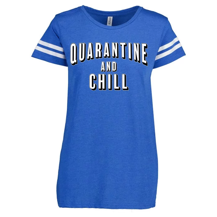 Funny Quarantine And Chill Enza Ladies Jersey Football T-Shirt