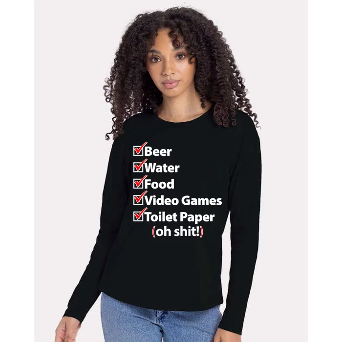 Funny Quarantine Check List Womens Cotton Relaxed Long Sleeve T-Shirt