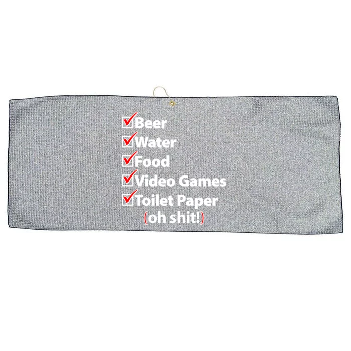 Funny Quarantine Check List Large Microfiber Waffle Golf Towel