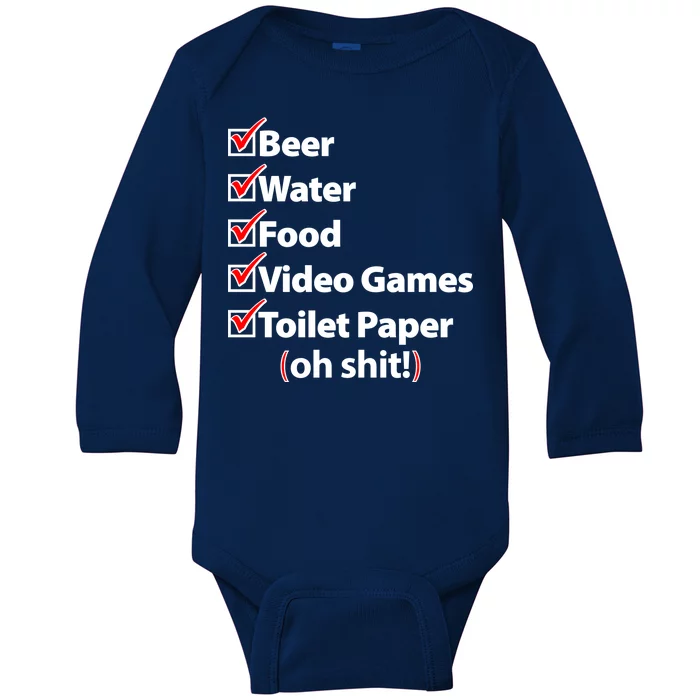 Funny Quarantine Check List Baby Long Sleeve Bodysuit