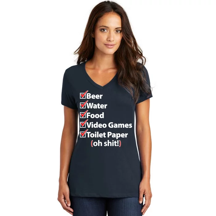 Funny Quarantine Check List Women's V-Neck T-Shirt