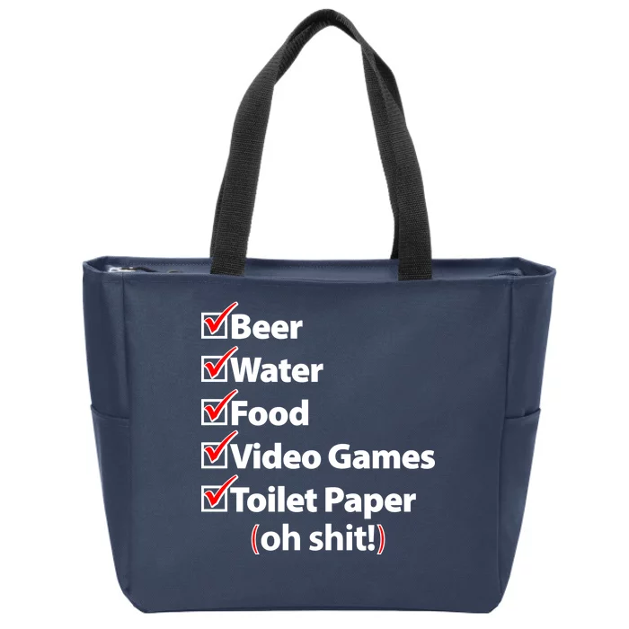 Funny Quarantine Check List Zip Tote Bag