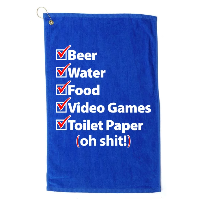 Funny Quarantine Check List Platinum Collection Golf Towel