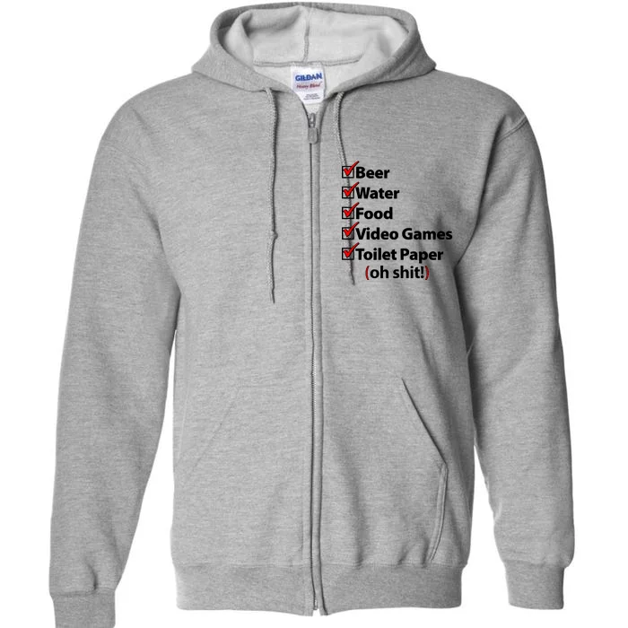 Funny Quarantine Check List Full Zip Hoodie