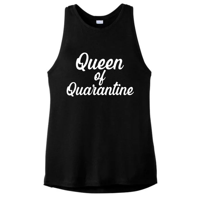 Funny Queen of Quarantine Ladies Tri-Blend Wicking Tank