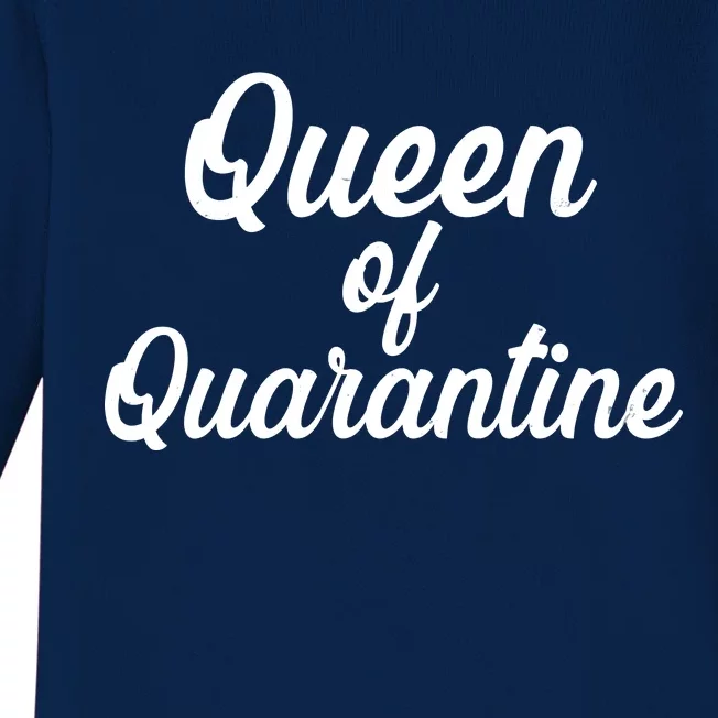 Funny Queen of Quarantine Baby Long Sleeve Bodysuit