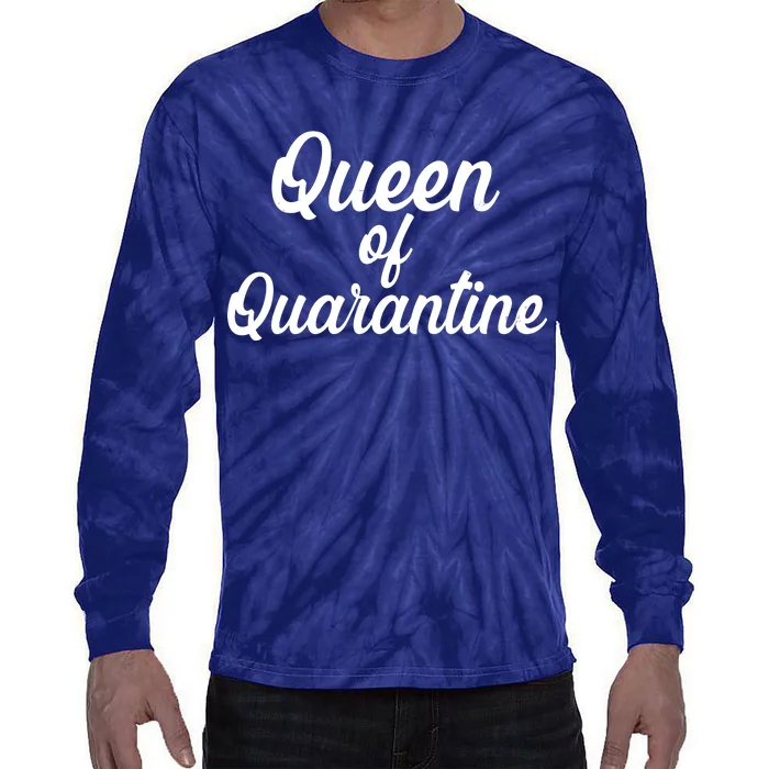 Funny Queen of Quarantine Tie-Dye Long Sleeve Shirt