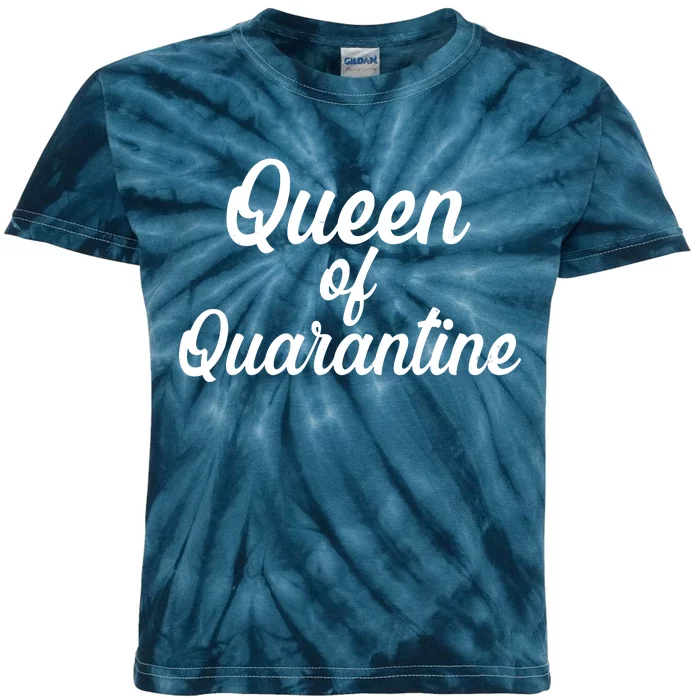 Funny Queen of Quarantine Kids Tie-Dye T-Shirt